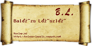 Balázs László névjegykártya