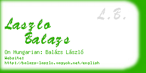 laszlo balazs business card