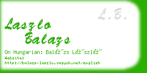 laszlo balazs business card